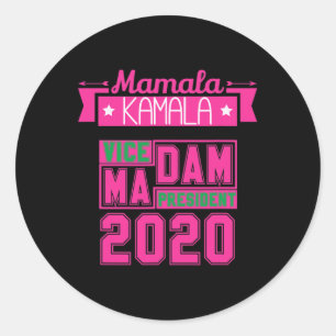 Pegatina Redonda Aka Kamala Harris Vicepresidente Demócrata 2020