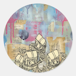 Pegatina Redonda Akayo Robots