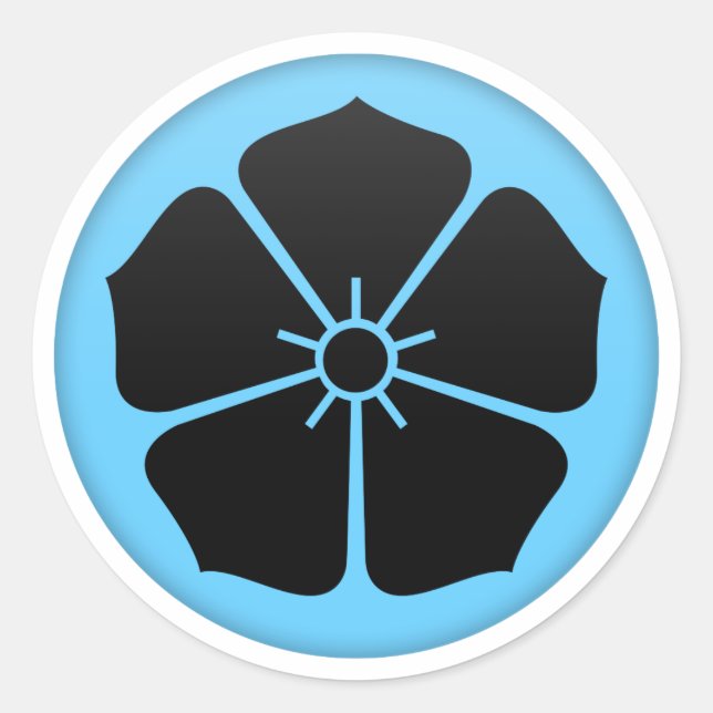 Pegatina Redonda Akechi Clan Kamon (Anverso)