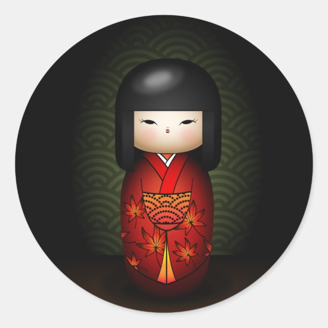 Pegatina Redonda Akiko (Anverso)