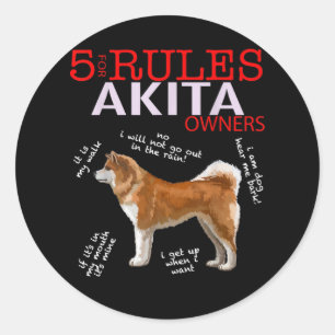 Pegatina Redonda Akita Dog   5 Propietario de perros Akita