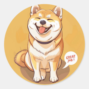 Pegatina Redonda Akita Great Job Teacher Reward