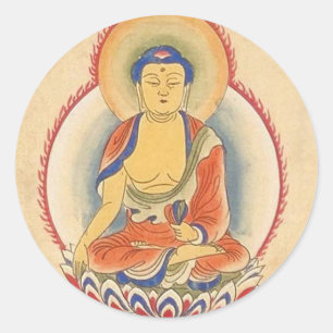 Pegatina Redonda Akshobhya Buda