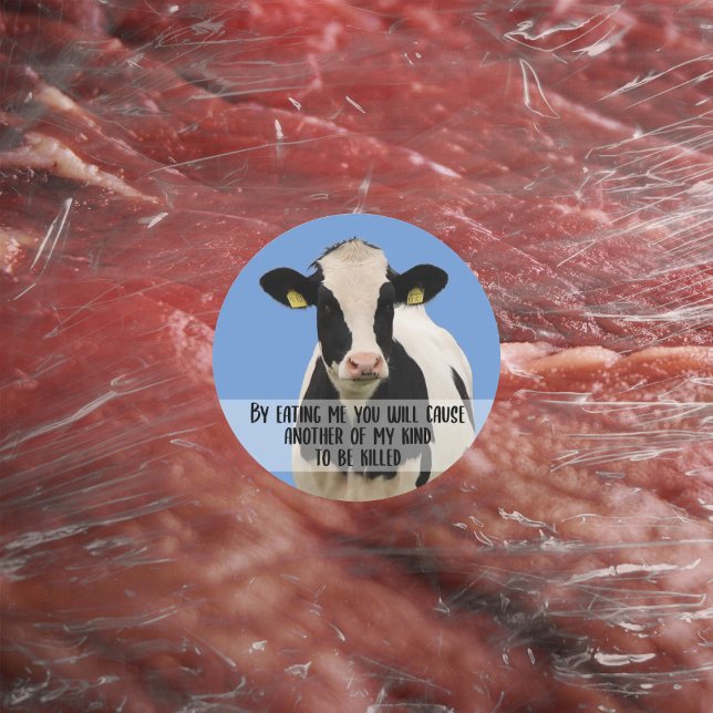 Pegatina Redonda Al comerme usted causará... el activismo vegano. (Subido por el creador)