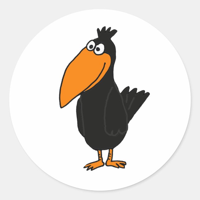 Pegatina Redonda AL-Funny Crow Design (Anverso)