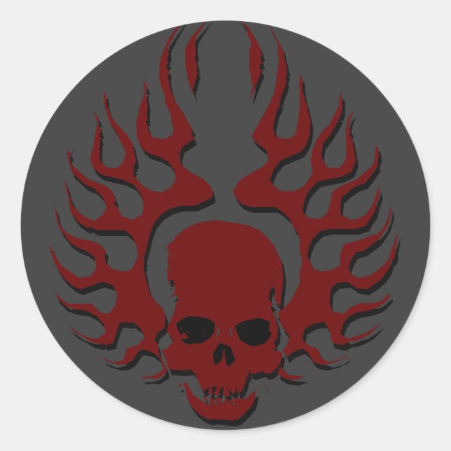 Pegatina Redonda Ala de Fuego (Anverso)