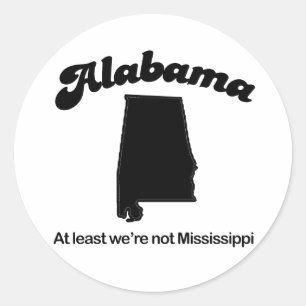 Pegatina Redonda Alabama - Al menos no somos Misisipi