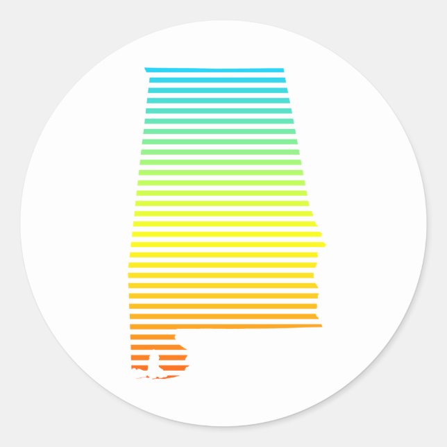 Pegatina Redonda alabama chill fade (Anverso)