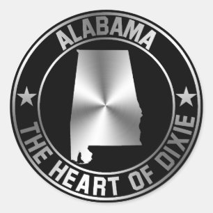 Pegatina Redonda Alabama Emblem