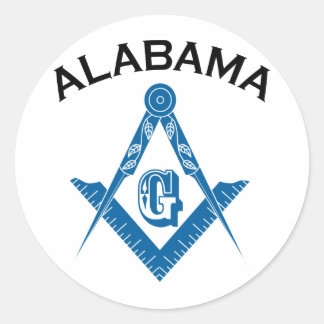 Pegatina Redonda Alabama Freemason