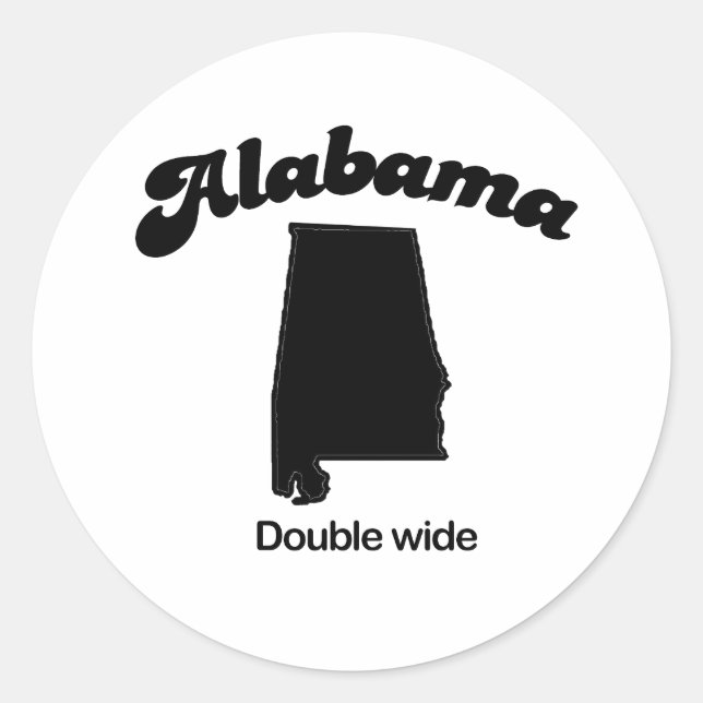 Pegatina Redonda Alabama Motto - Doble ancho (Anverso)