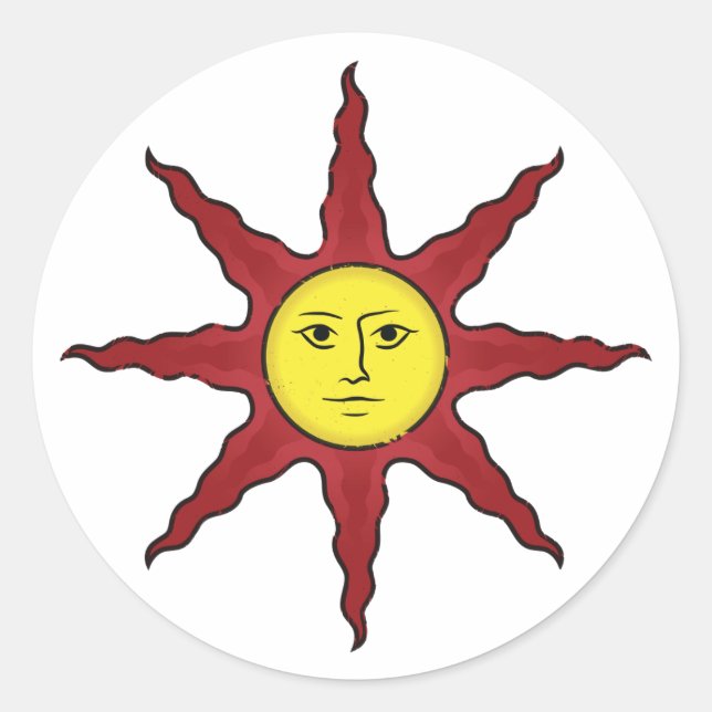Pegatina Redonda Alabar al Sun Sticker (Anverso)