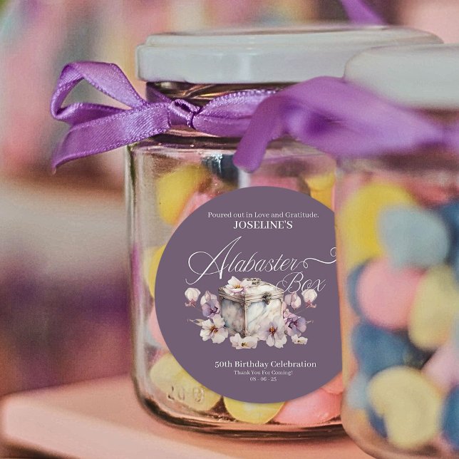 Pegatina Redonda Alabaster Box Purple Birday (Subido por el creador)