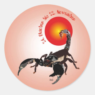 Pegatina Redonda Alacrán el 24. octubre hasta el 22. noviembre