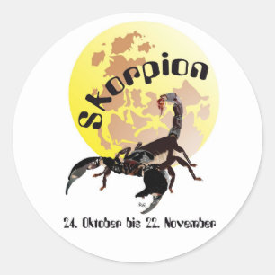 Pegatina Redonda Alacrán el 24. octubre hasta el 22. noviembre