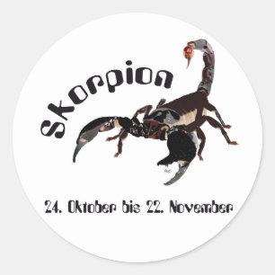 Pegatina Redonda Alacrán el 24. octubre hasta el 22. noviembre