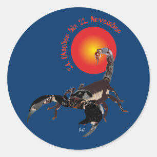 Pegatina Redonda Alacrán el 24. octubre hasta el 22. noviembre