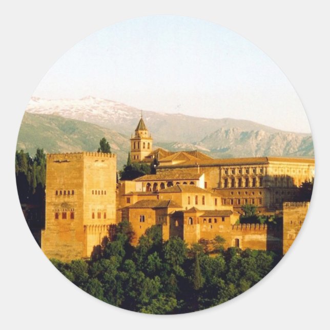 Pegatina Redonda alambra (Anverso)