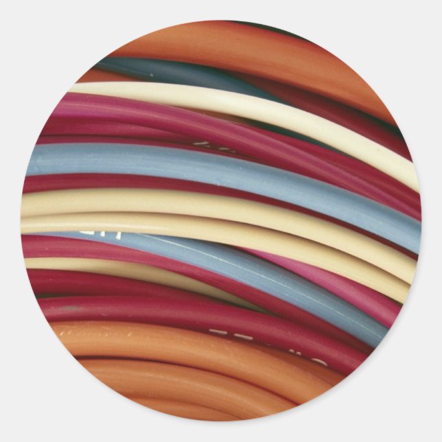 Pegatina Redonda Alambre eléctrico (Anverso)