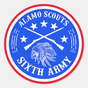 PEGATINA REDONDA ALAMO SCOUTS 6º LOGO DEL EJÉRCITO