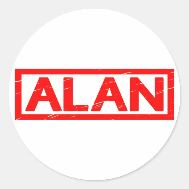 Pegatina Redonda Alan Stamp (Anverso)