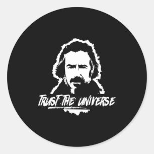 Pegatina Redonda Alan Watts Confía En El Universo