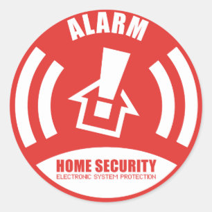 Pegatina Redonda Alarm sticker warning security home
