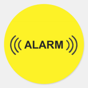 PEGATINA REDONDA ALARMA