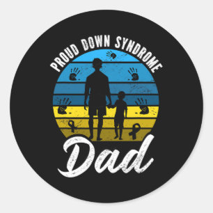 Pegatina Redonda Alarma de síndrome de Down Papá