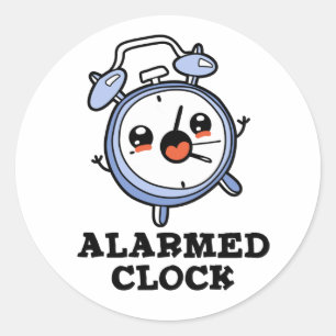 Pegatina Redonda Alarma Reloj Funny Alarma Reloj De Reloj