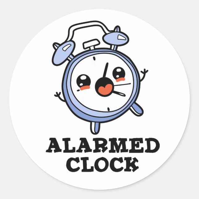 Pegatina Redonda Alarma Reloj Funny Alarma Reloj De Reloj (Anverso)