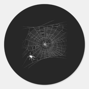 Pegatina Redonda Alarmante web araña - Halloween de viuda negra