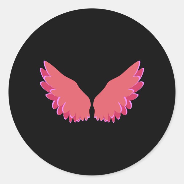 Pegatina Redonda Alas de Ángel (Anverso)