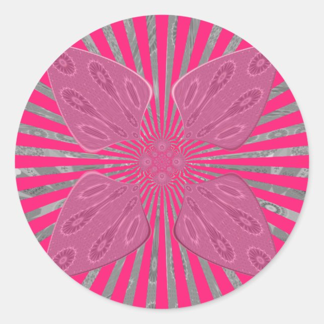 Pegatina Redonda Alas de Bloom Eléctrico: Una Bella y una dureza Vi (Anverso)