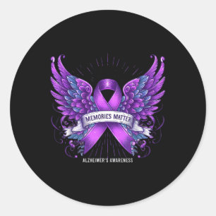 Pegatina Redonda Alas de cinta de recuerdos Concienciación de Heime