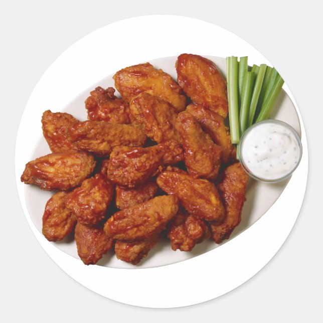 Pegatina Redonda Alas de pollo (Anverso)