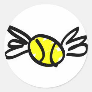 Pegatina Redonda alas de tenis