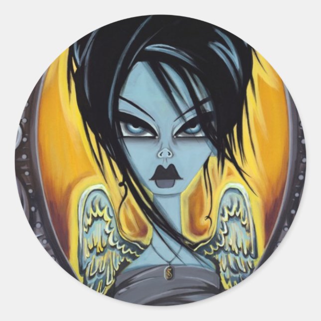 Pegatina Redonda Alas del deseo (Anverso)