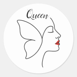 Pegatina Redonda Alas emergentes - Mariposa oculta