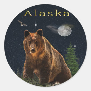 Pegatina Redonda Alaska