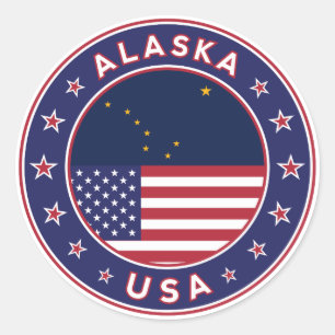 Pegatina Redonda Alaska