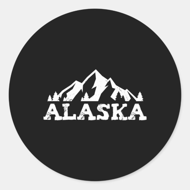 Pegatina Redonda Alaska (Anverso)