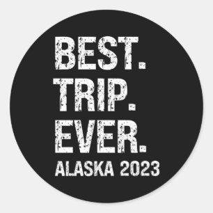 Pegatina Redonda Alaska 2023 Alaska Vacation 2023