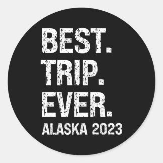 Pegatina Redonda Alaska 2023 Alaska Vacation 2023