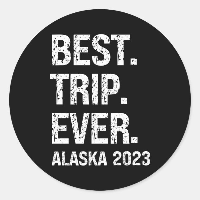 Pegatina Redonda Alaska 2023 Alaska Vacation 2023 (Anverso)