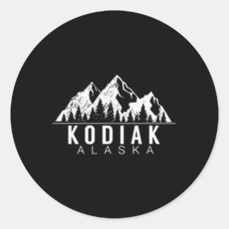 Pegatina Redonda Alaska Gif Kodiak Alaska