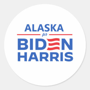 Pegatina Redonda Alaska para Biden Harris