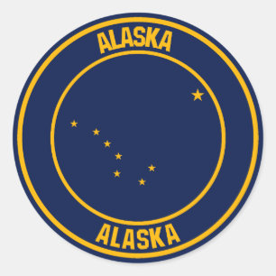 Pegatina Redonda Alaska Round Emblem