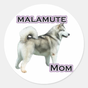 Pegatina Redonda Alaskan Malamute Mom 4