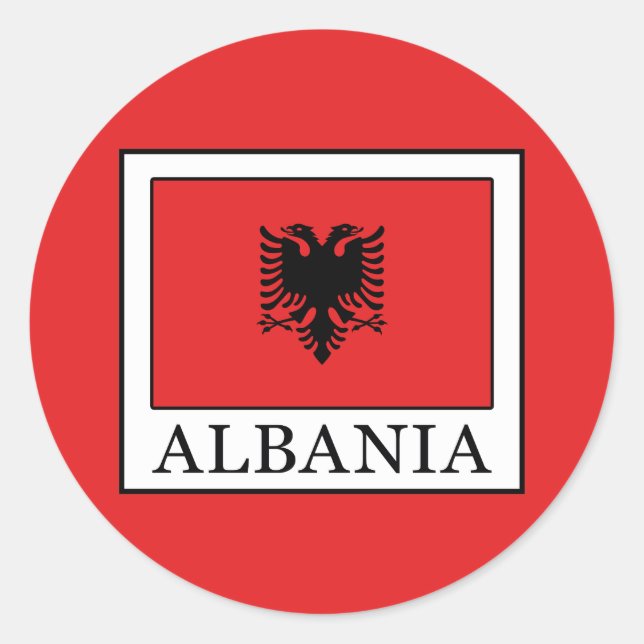 Pegatina Redonda Albania (Anverso)